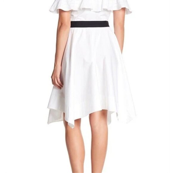 Derek Lam 10 Crosby Off The Shoulder Halter Dress 0 XS White Poplin $495US - Picture 4 of 11